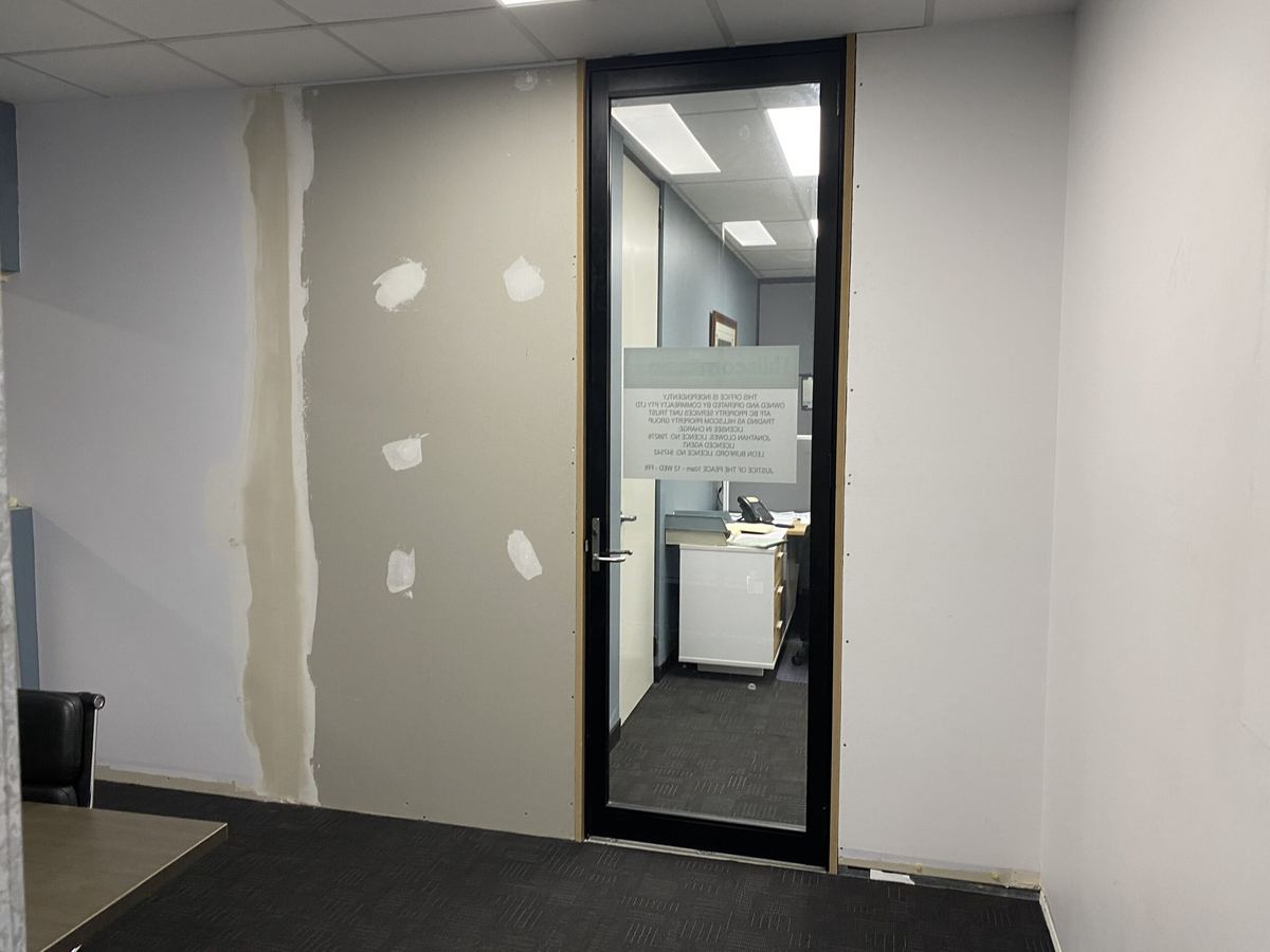 Internal door fitted in a finished room